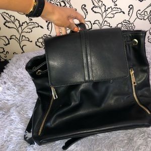 Faux leather backpack